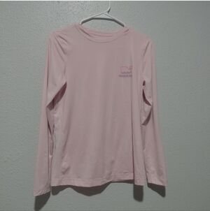 Vineyard Vines Light Pink Whale Long Sleeve Tee
